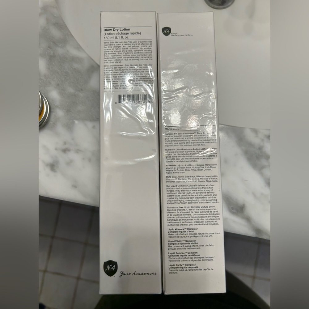 Two Bottles of No 4 Blow Dry Lotion New